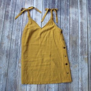 TopShop Yellow Gold side Button Dress